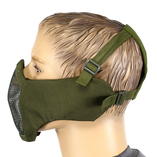 Nuprol Mesh Mask V5 Gittermaske Lower Face Shield mit Ohrabdeckung oliv Bild 3