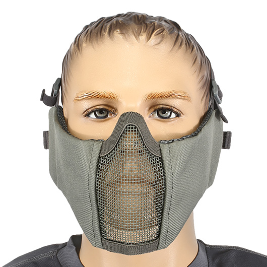 Nuprol Mesh Mask V5 Gittermaske Lower Face Shield mit Ohrabdeckung Ranger Green Bild 1