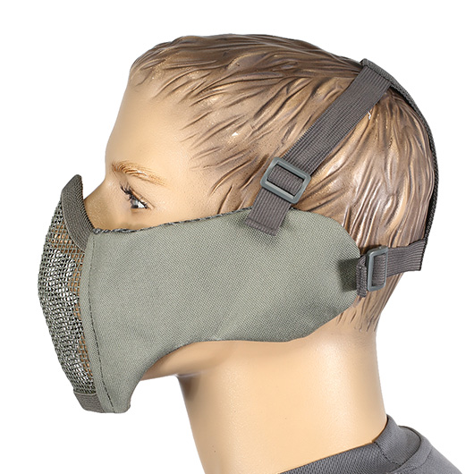 Nuprol Mesh Mask V5 Gittermaske Lower Face Shield mit Ohrabdeckung Ranger Green Bild 3