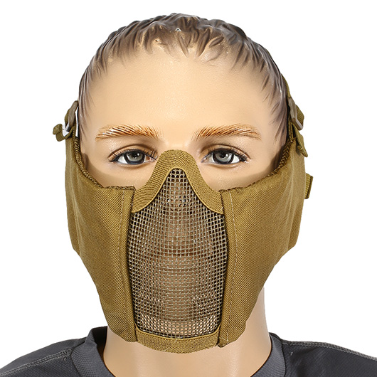 Nuprol Mesh Mask V5 Gittermaske Lower Face Shield mit Ohrabdeckung tan Bild 1