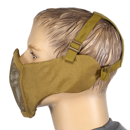 Nuprol Mesh Mask V5 Gittermaske Lower Face Shield mit Ohrabdeckung tan Bild 3