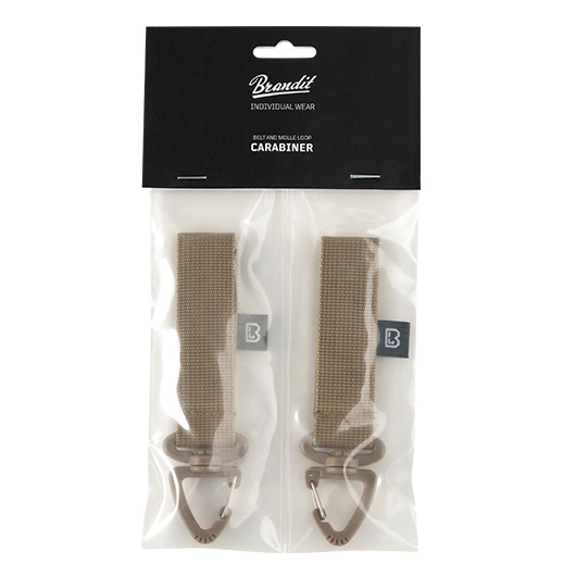 Brandit Grtelschlaufe mit Karabiner 2er Pack camel Bild 1