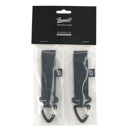 Brandit Grtelschlaufe mit Karabiner 2er Pack schwarz Bild 1