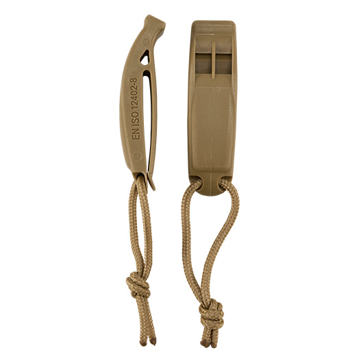 Brandit Signalpfeife MOLLE mit Clip camel 2er Pack