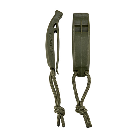 Brandit Signalpfeife MOLLE mit Clip oliv 2er Pack