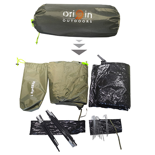 Origin Outdoors Kuppelzelt Hyggelig oliv fr max. 1 Person Bild 4