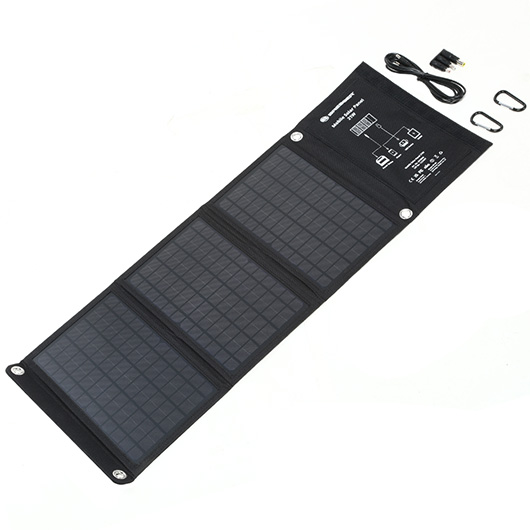 Bresser Mobiles Solar-Ladegerät 21 Watt mit USB- u. DC-Anschluss faltbar