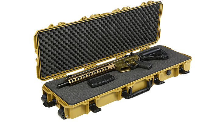 MAX Tactical Large Hard Case Waffenkoffer / Trolley 102 x 36,5 x 14,5 cm PnP-Schaumstoff RAL8000 grnbraun Bild 4