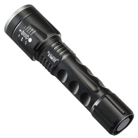 Bailong LED-Taschenlampe mit Zoom, Strobe und SOS schwarz inkl. Akku und Ladegert Bild 6