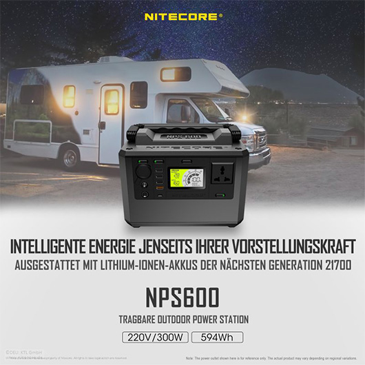 Nitecore Mobile Power Station NPS600 tragbarer Stromspeicher 165000 mAh schwarz Bild 1
