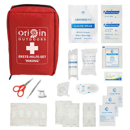 Origin Outdoors Erste Hilfe Set Hinking 18-tlg. rot