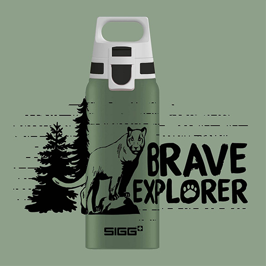 SIGG Alutrinkflasche WMB One Brave Mountain Lion 0,6 Liter Einhandverschluss oliv Bild 1