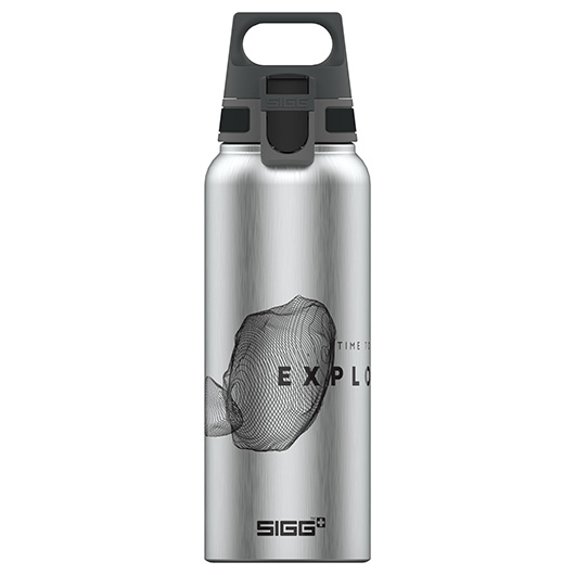 SIGG Alutrinkflasche WMB Traveller Pathfinder 1 Liter Einhandverschluss silber