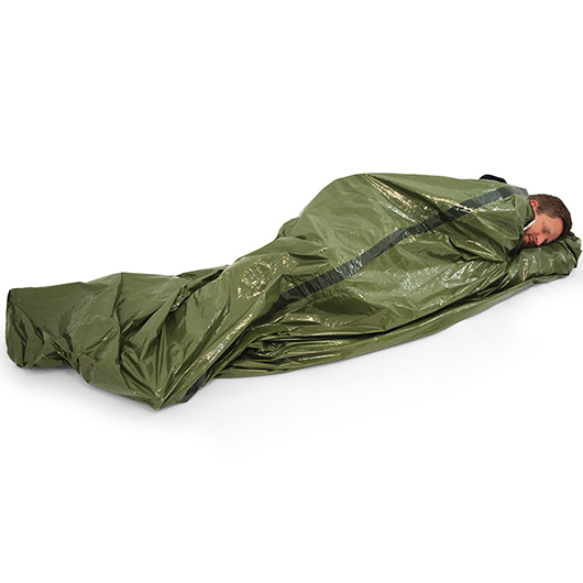 Origin Outdoors Survival Zelt 3 in 1 oliv Zelt, Schlafsack und Tarp in einem Bild 4