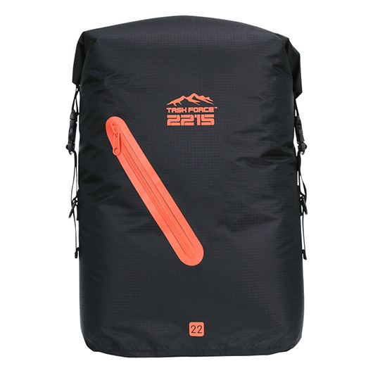 TF-2215 Rucksack Beavertrail Drybag 22 Liter schwarz/orange wasserdicht Bild 1