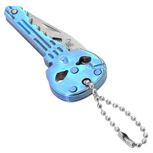 Schlsselanhnger Skull mit Messer und Flaschenffner titanblau Bild 5