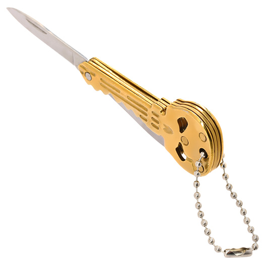 Schlsselanhnger Skull mit Messer und Flaschenffner gold Bild 6