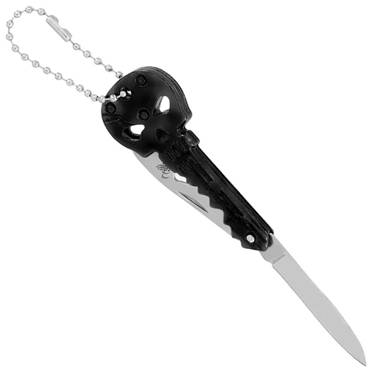 Schlsselanhnger Skull schwarz mit Messer und Flaschenffner Bild 1