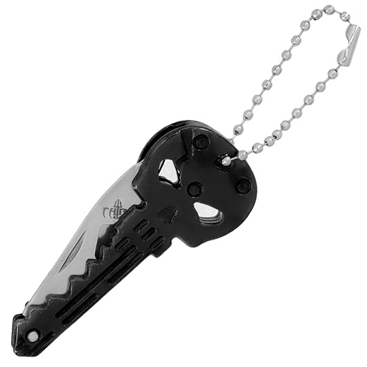 Schlsselanhnger Skull mit Messer und Flaschenffner schwarz Bild 3