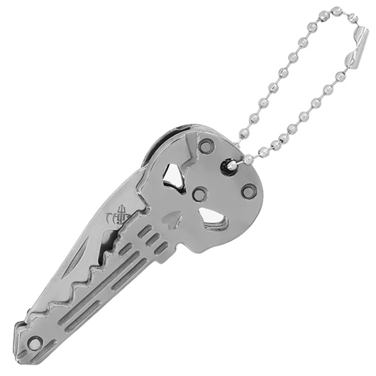 Schlsselanhnger Skull mit Messer und Flaschenffner silber Bild 3