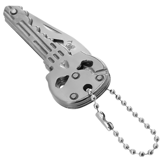 Schlsselanhnger Skull mit Messer und Flaschenffner silber Bild 5