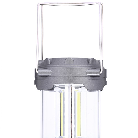 COB LED Laterne Big 260 Lumen batteriebetrieben mit Magnetfu silber Bild 3