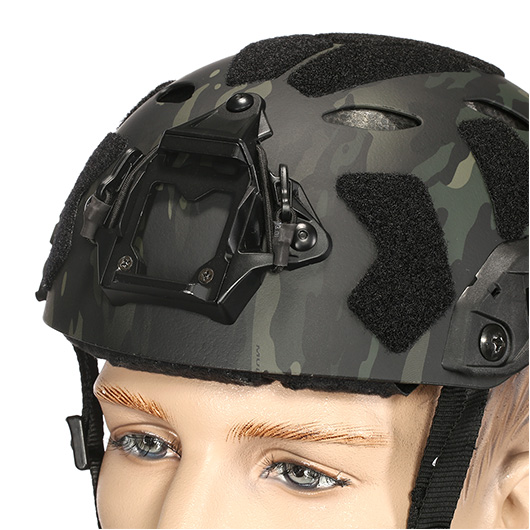 Nuprol Airsoft Helm FAST Railed SF Air mit NVG Mount Black MC-Camo Bild 5