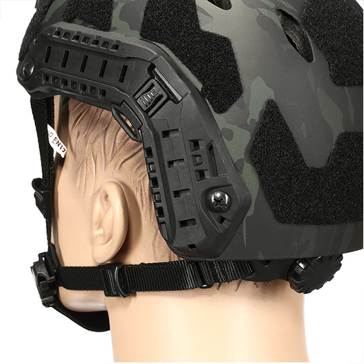 Nuprol Airsoft Helm FAST Railed SF Air mit NVG Mount Black MC-Camo Bild 7