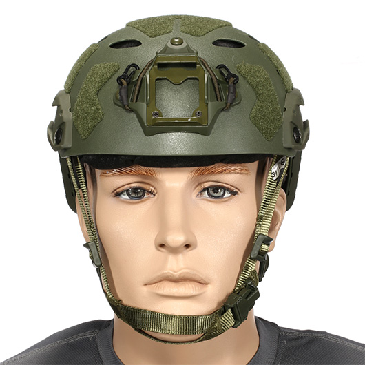 Nuprol Airsoft Helm FAST Railed SF Air mit NVG Mount oliv Bild 2