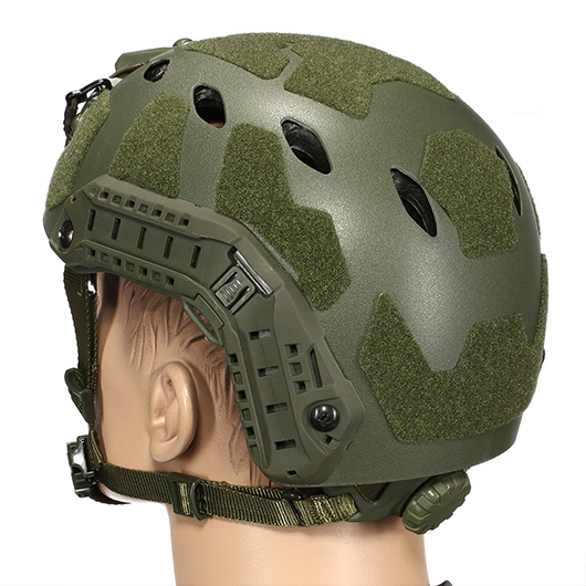Nuprol Airsoft Helm FAST Railed SF Air mit NVG Mount oliv Bild 3