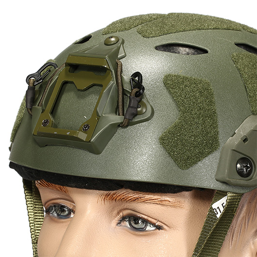 Nuprol Airsoft Helm FAST Railed SF Air mit NVG Mount oliv Bild 5