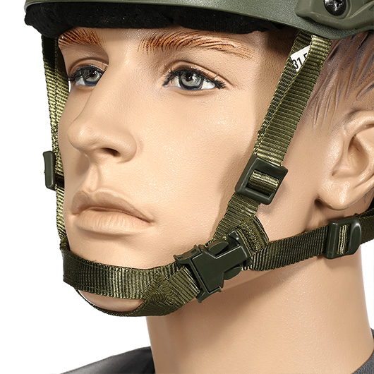 Nuprol Airsoft Helm FAST Railed SF Air mit NVG Mount oliv Bild 6