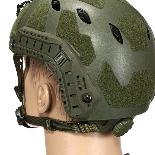 Nuprol Airsoft Helm FAST Railed SF Air mit NVG Mount oliv Bild 7