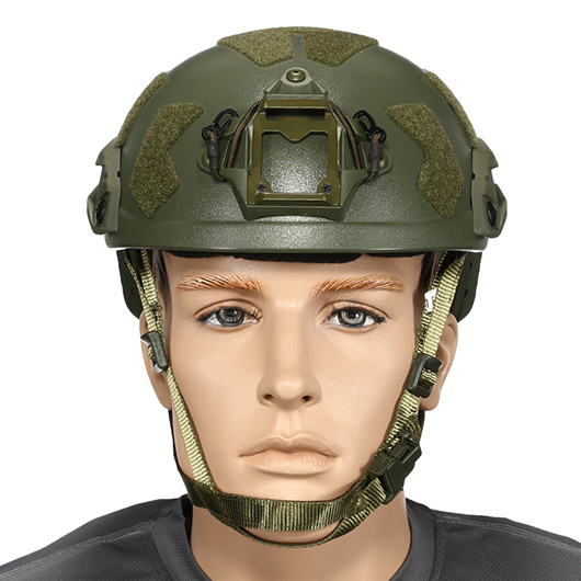 Nuprol Airsoft Helm FAST Railed SF mit NVG Mount oliv Bild 2