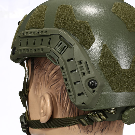 Nuprol Airsoft Helm FAST Railed SF mit NVG Mount oliv Bild 7