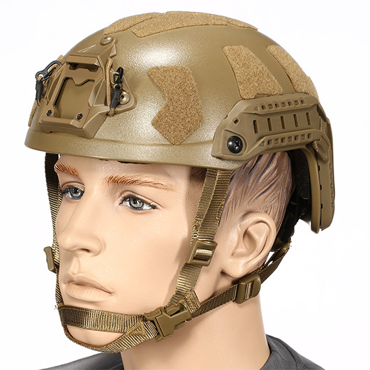 Nuprol Airsoft Helm FAST Railed SF mit NVG Mount Tan