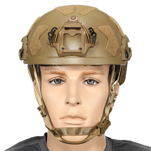 Nuprol Airsoft Helm FAST Railed SF mit NVG Mount Tan Bild 2