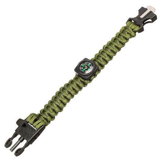 Survival Armband mit 5 Funktionen oliv Bild 1