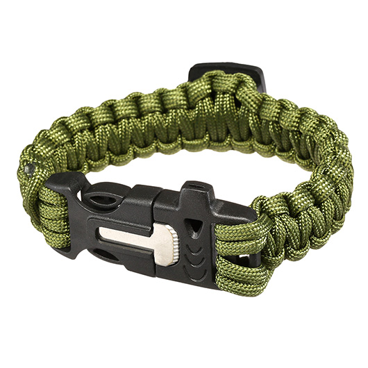 Survival Armband mit 5 Funktionen oliv Bild 5