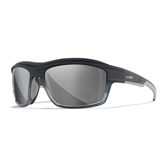 Wiley X Brille Ozon dunkelgrau/grau Glser Silver Flash verspiegelt inkl. Brillenetui und Click A.I.R Dichtung