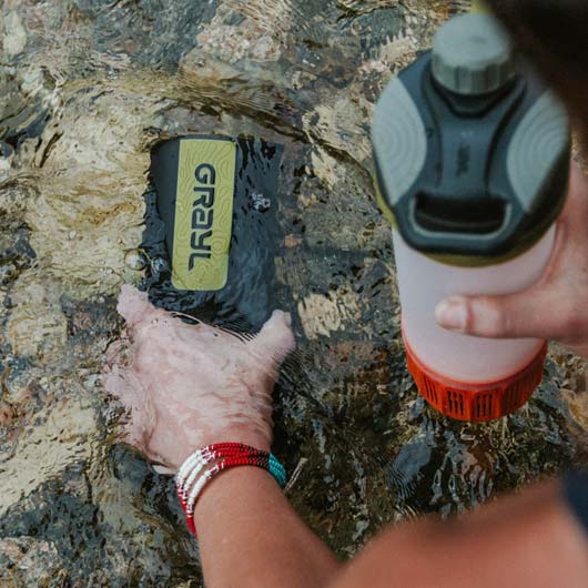 Grayl GeoPress Wasserfilter Trinkflasche 710 ml black camo - fr Wandern, Camping, Outdoor, Survival Bild 4