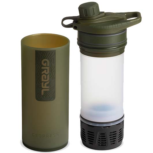 Grayl GeoPress Wasserfilter Trinkflasche 710 ml oliv drab - fr Wandern, Camping, Outdoor, Survival Bild 1