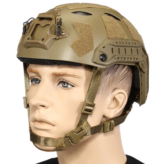 Nuprol FAST Railed SF Air Airsoft Helm mit NVG Mount tan