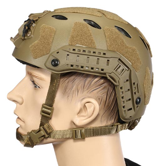 Nuprol FAST Railed SF Air Airsoft Helm mit NVG Mount tan Bild 1