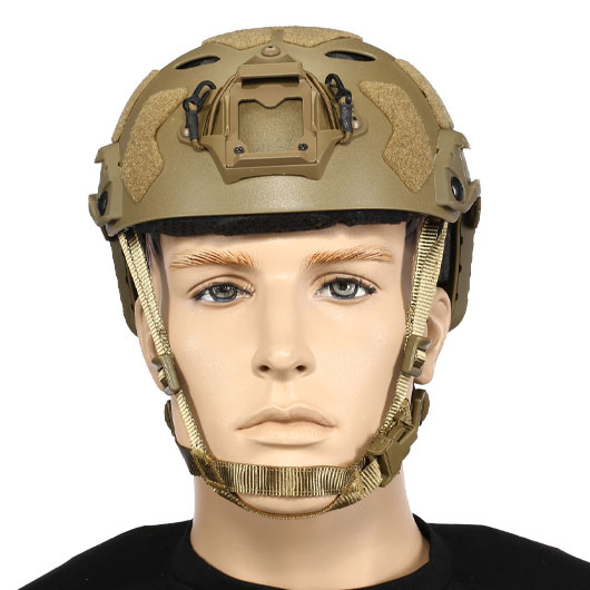 Nuprol FAST Railed SF Air Airsoft Helm mit NVG Mount tan Bild 2