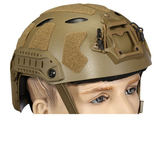 Nuprol FAST Railed SF Air Airsoft Helm mit NVG Mount tan Bild 5