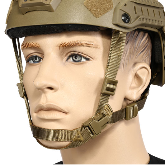 Nuprol Airsoft Helm FAST Railed SF Air mit NVG Mount tan Bild 6