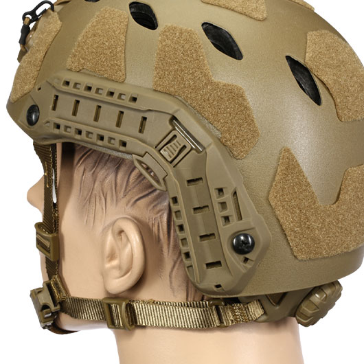 Nuprol FAST Railed SF Air Airsoft Helm mit NVG Mount tan Bild 7