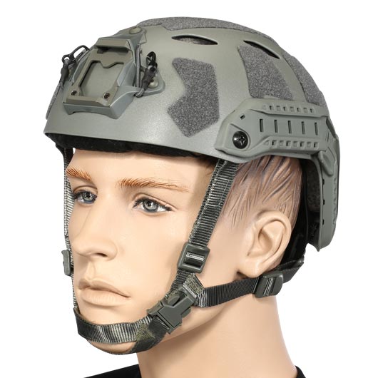 Nuprol Airsoft Helm FAST Railed SF Air mit NVG Mount grau