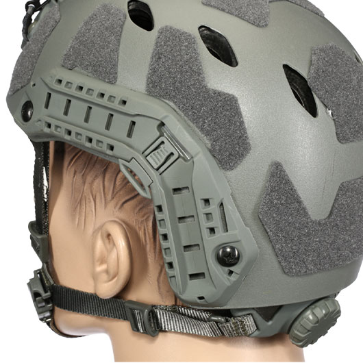 Nuprol Airsoft Helm FAST Railed SF Air mit NVG Mount grau Bild 7